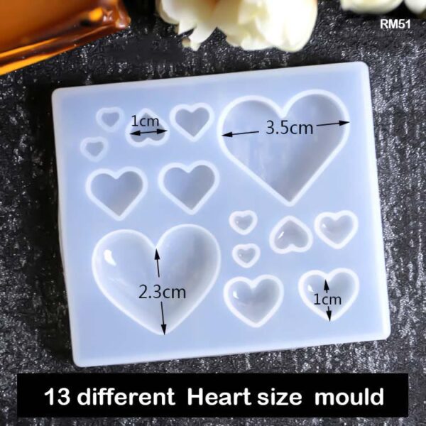 RM51 HEART SILICON MOLD 13PC