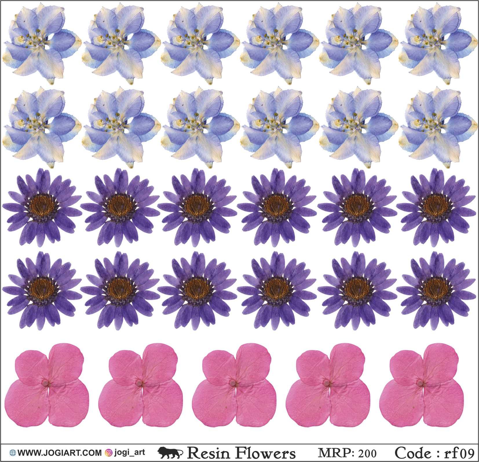 "Jogi Art Resin Flower Sticker Sheet - Waterproof, Fade-Resistant, Ideal for Resin Art, Jewelry Making, Scrapbooking & DIY Craft Projects"