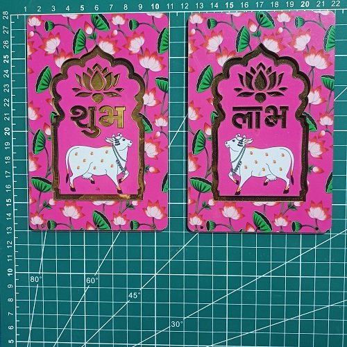 Shubh Labh Wooden sticker Pair