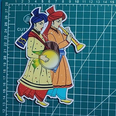 Man with dhol-sehnai cutout