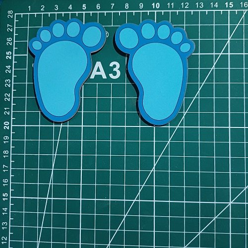 Baby foot print cutout MDF Pair