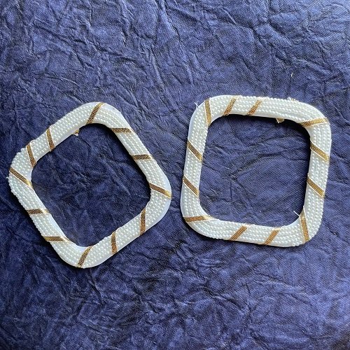 Pearl square bangle ring pair