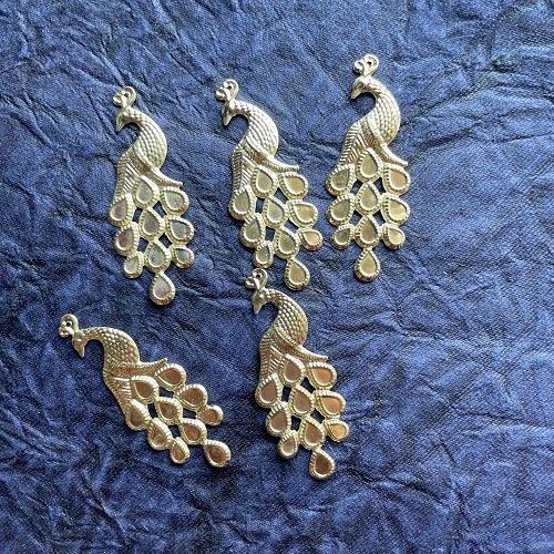 Peacock metal cutout B pair