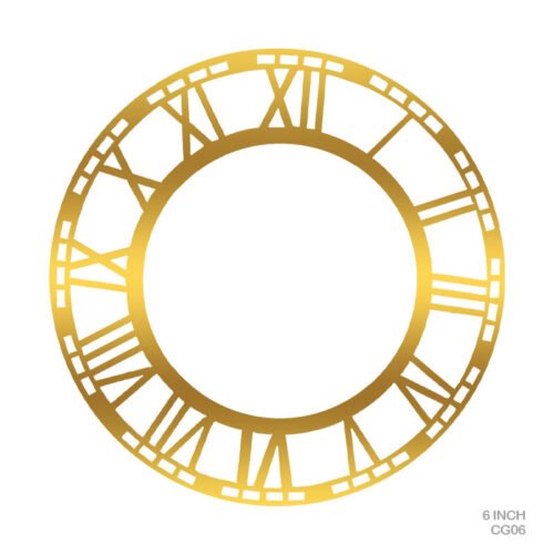 Clock acrylic golden Roman - 6 inch