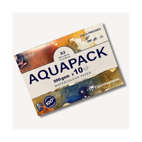 Clairefontaine Goldline Aquapack Cold Press Watercolor Paper Wallet, 300 Gsm, - A3