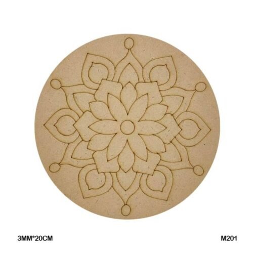Mdf Cutout Mandala round Engrave 3Mm*20cm  M201
