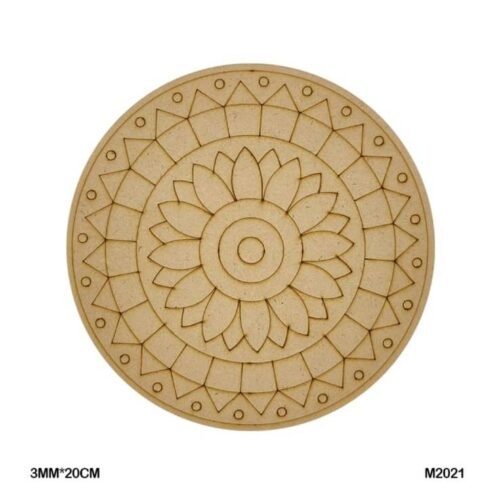 Mdf Cutout Mandala round Engrave 3Mm*20cm  M2021