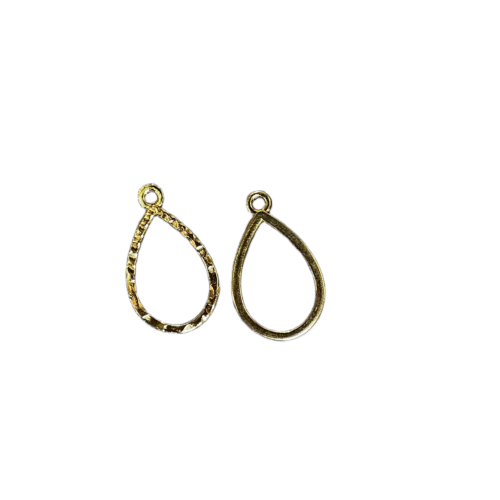 Drop Shape Bezels Gold pair