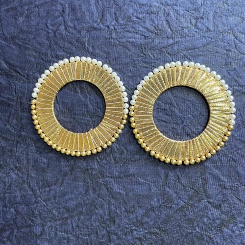 4" golden white chudi pair