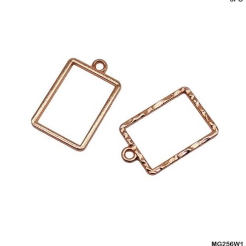 Square Shape Bezels Rose Gold pair MG256W1
