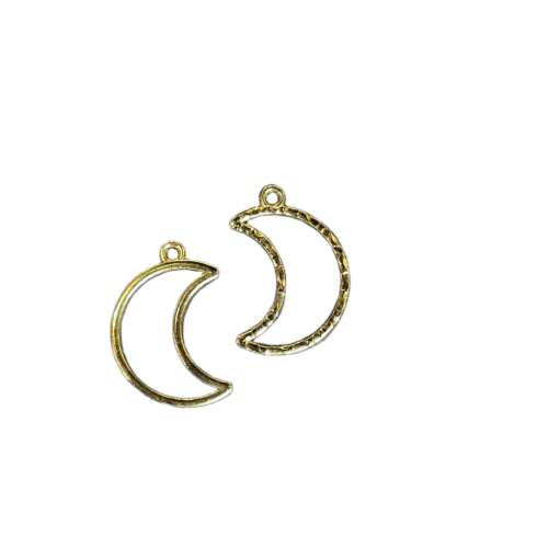 Moon Shape Bezels Gold pair
