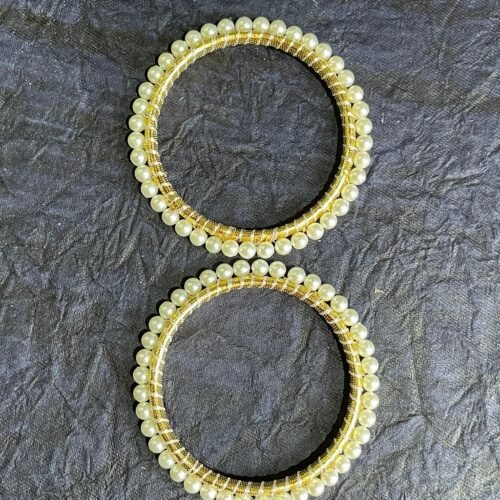3" moti chudi white pair