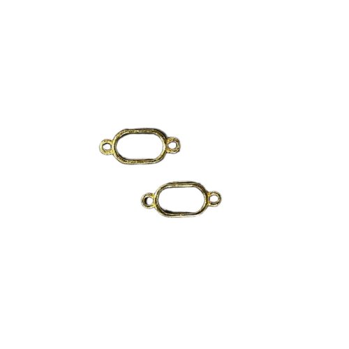 Oval 1 Shape Bezels double side Gold pair