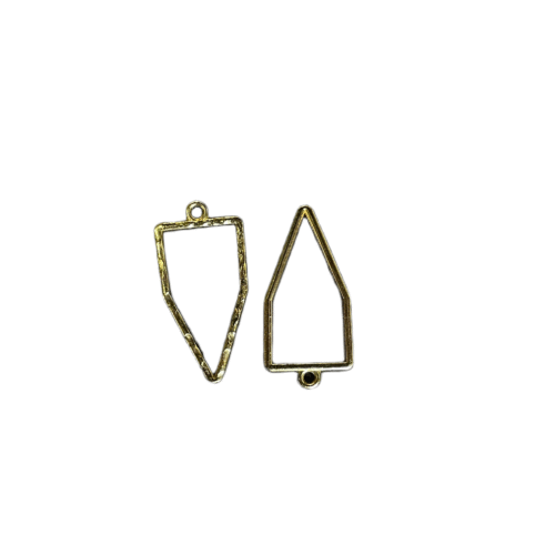 Pencil Shape Bezels Gold pair