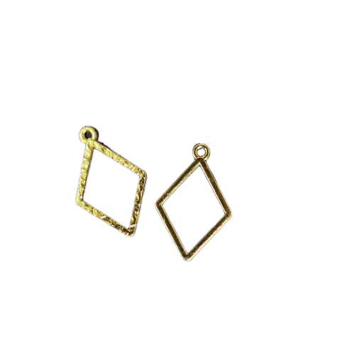 Rhombus Shape Bezels Gold pair