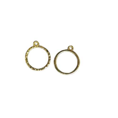 Round Shape Bezels Gold pair
