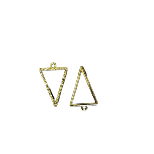 Triangle Shape Bezels Gold pair